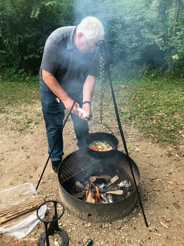 Mississippi River - Wyalusing jambalaya cooking