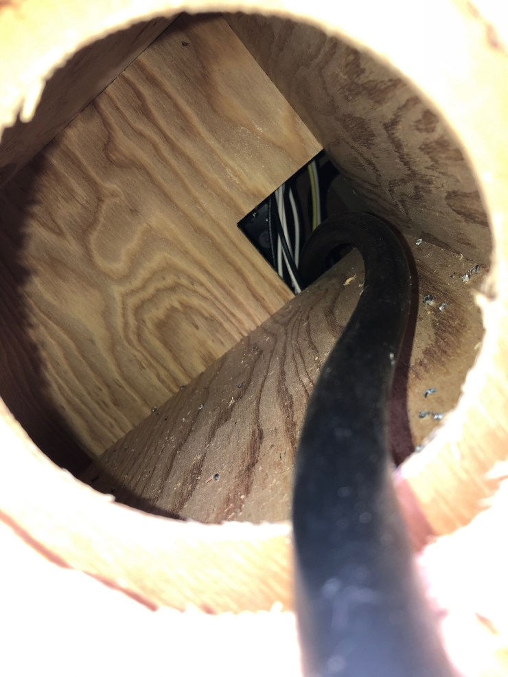View inside the electrical cable storage